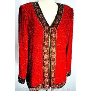 Laurence Kazar Silk jacket Sequin Vintage